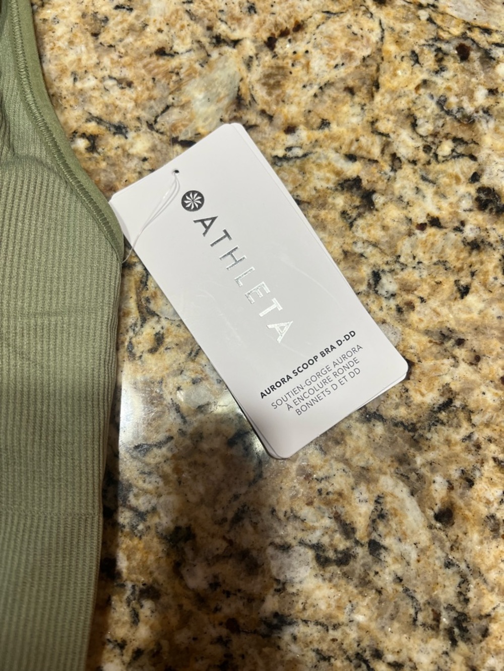 New - Athleta Ribbed Aurora Scoop D-DD Sports Bra in Olive Green | Mult Sizes - Picture 8 of 9